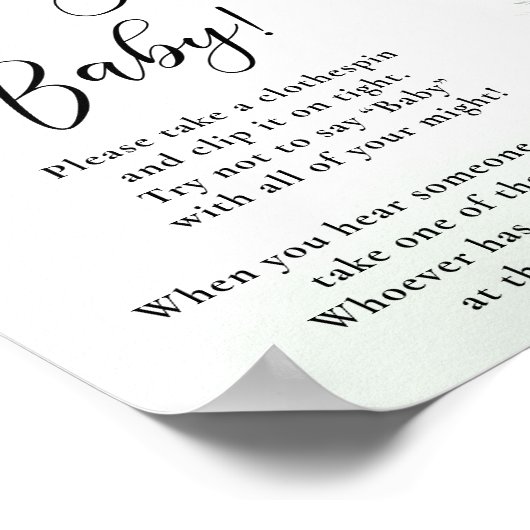 Elegant Eucalyptus Sage kein Baby Poster (Ecke)