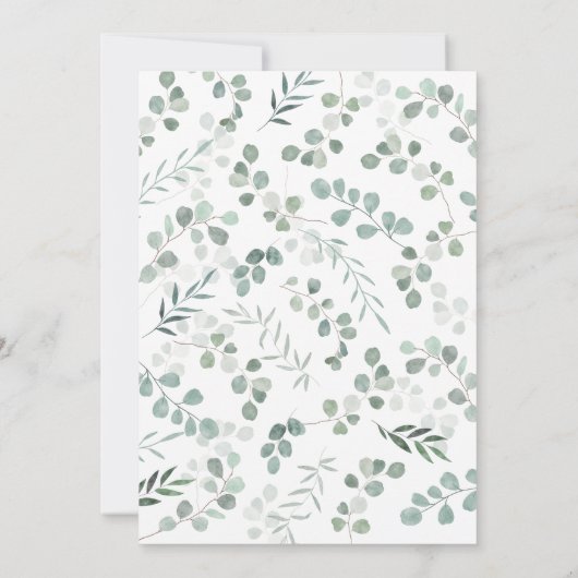 Elegant Eucalyptus Save The Date (Rückseite)