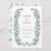 Elegant Eucalyptus Save The Date (Vorne/Hinten)