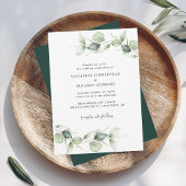 Elegant Eucalyptus Script Wedding Einladung