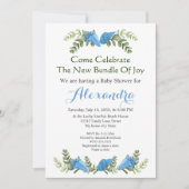 Elegant Eucalyptus Seashell Baby Shower Einladung (Vorderseite)