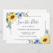 Elegant Eucalyptus Sonnenblumen Hochzeit Save The Date (Vorne/Hinten)