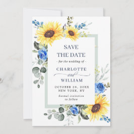 Elegant Eucalyptus Sonnenblumen Hochzeit Save The Date