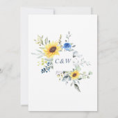Elegant Eucalyptus Sonnenblumen Hochzeit Save The Date (Rückseite)