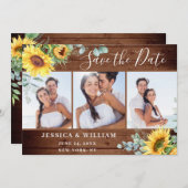 Elegant Eucalyptus Sonnenblumen Hochzeit Save The Date (Vorne/Hinten)