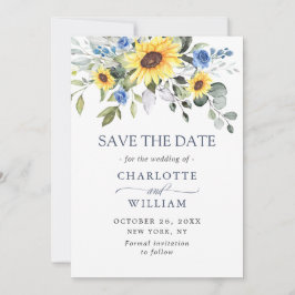 Elegant Eucalyptus Sunflower Floral Wedding Rett T Save The Date