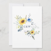 Elegant Eucalyptus Sunflower Floral Wedding Rett T Save The Date (Rückseite)