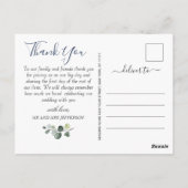 Elegant Eucalyptus Sunflowers Blumengrün Vielen Da Postkarte (Rückseite)