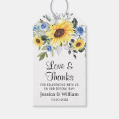 Elegant Eucalyptus Sunflowers Gefallen Dankeschön Geschenkanhänger (Vorderseite)
