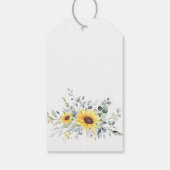 Elegant Eucalyptus Sunflowers Gefallen Vielen Dank Geschenkanhänger (Rückseite)