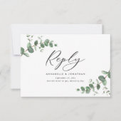 Elegant Eucalyptus Verlasse Greenerity Wedding RSV RSVP Karte (Vorderseite)