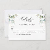Elegant Eucalyptus Verlasse Greenery RSVP Card (Vorderseite)