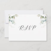 Elegant Eucalyptus Verlasse Greenery RSVP Card Karte (Rückseite)