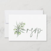 Elegant Eucalyptus Verlasse Grüne Hochzeit RSVP Karte (Vorderseite)