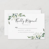 Elegant Eucalyptus Verlasse Grüne Hochzeit RSVP Karte (Vorne/Hinten)