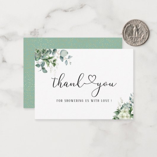 Elegant Eucalyptus Verlasse Grünflächen Mitteilungskarte (Vorderseite/Rückseite Beispiel)