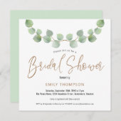 Elegant Eucalyptus Verlasse Skript-Brautparty Einladung (Vorne/Hinten)