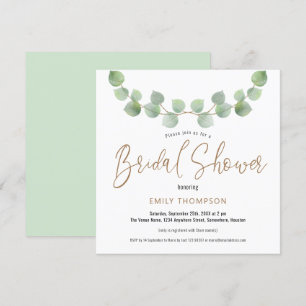 Elegant Eucalyptus Verlasse Skript-Brautparty Einladung