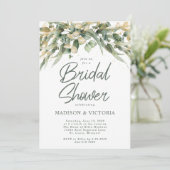Elegant Eucalyptus Verlasst LGBTQ Brautparty Invi Einladung (Stehend Vorderseite)