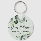 Elegant Eucalyptus Vielen Dank für Ihre Hochzeit Schlüsselanhänger (Vorderseite)