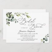 Elegant Eucalyptus Watercolor Bridal Brunch Einladung (Vorne/Hinten)