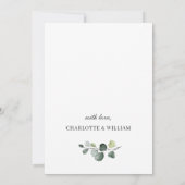 Elegant Eucalyptus Watercolor Grüne Hochzeit Einladung (Rückseite)