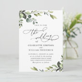 Elegant Eucalyptus Watercolor Grüne Hochzeit Einladung (Stehend Vorderseite)