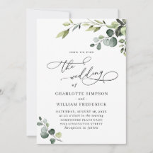 Elegant Eucalyptus Watercolor Grüne Hochzeit