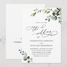 Elegant Eucalyptus Watercolor Grüne Hochzeit