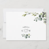 Elegant Eucalyptus Watercolor Grüne Hochzeit Einladung (Rückseite)