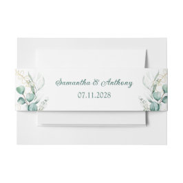 Elegant Eucalyptus Watercolor Grüne Hochzeit Einladungsbanderole