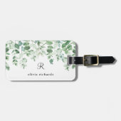 Elegant Eucalyptus Watercolor | Monogramm Gepäckanhänger (Vorderseite horizontal)
