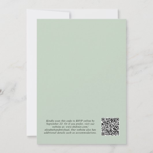 Elegant Eucalyptus Watercolor QR Code Wedding Einladung (Rückseite)
