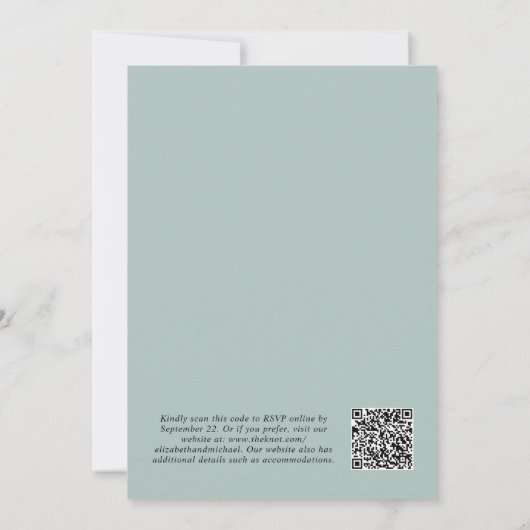 Elegant Eucalyptus Watercolor QR Code Wedding Einladung (Rückseite)