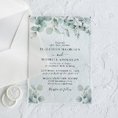 Elegant Eucalyptus Watercolor Wedding Acryleinladungen