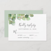 Elegant Eucalyptus Watercolor Wedding RSVP Karte (Vorne/Hinten)