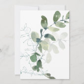 Elegant Eucalyptus Watercolor Wedding Save The Date (Rückseite)