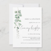 Elegant Eucalyptus Wedding Abend Empfang Einladung (Vorderseite)