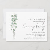 Elegant Eucalyptus Wedding Abend Party Einladung (Vorderseite)