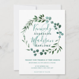 Elegant Eucalyptus Wedding Ampersand Einladung