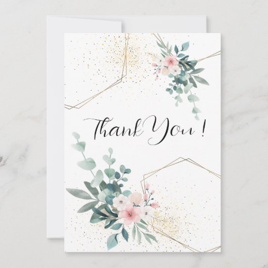 Elegant Eucalyptus Wedding Dankeschön-Karte Dankeskarte (Vorderseite)