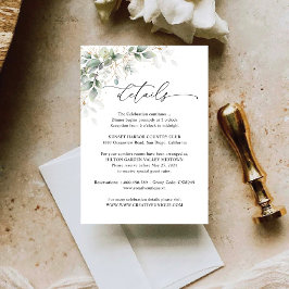 Elegant Eucalyptus Wedding Details Card RSVP Karte