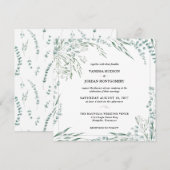 Elegant Eucalyptus Wedding Einladung (Vorne/Hinten)
