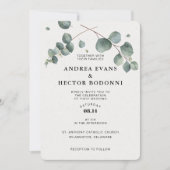 Elegant Eucalyptus Wedding Einladung (Vorderseite)