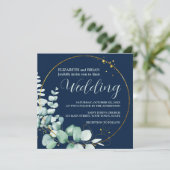 Elegant Eucalyptus Wedding Einladung (Stehend Vorderseite)