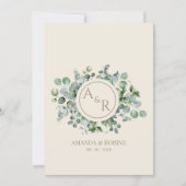 Elegant Eucalyptus Wedding Einladung (Vorderseite)