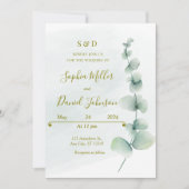 Elegant Eucalyptus Wedding Einladung (Vorderseite)