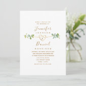 Elegant Eucalyptus Wedding Einladung (Stehend Vorderseite)