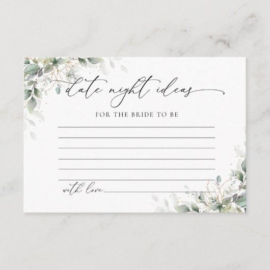 Elegant Eucalyptus Wedding Enclosure Card Begleitkarte (Vorderseite)