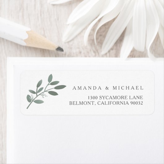 Elegant Eucalyptus Wedding Envelope Rücksendeadres (Insitu)